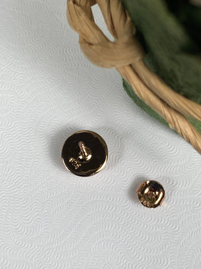 Sterling Silver Rose Gold Button Earrings on Post