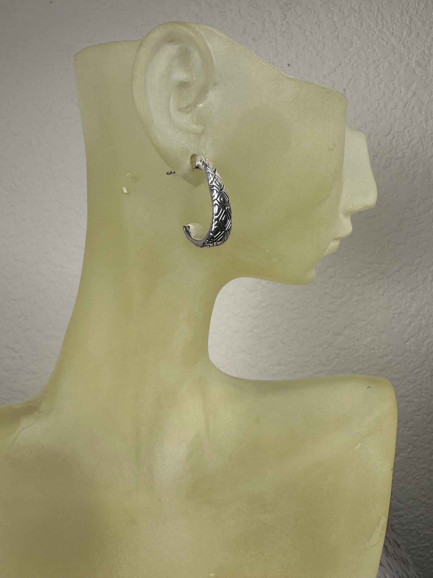 Sterling Silver L Half Hoop Earrings on Post