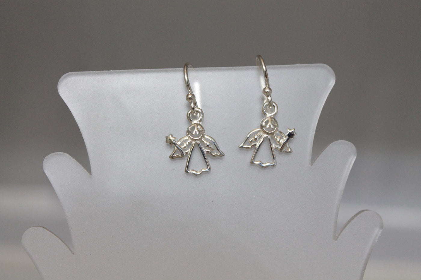 Sterling Silver Dangling Angel Earrings