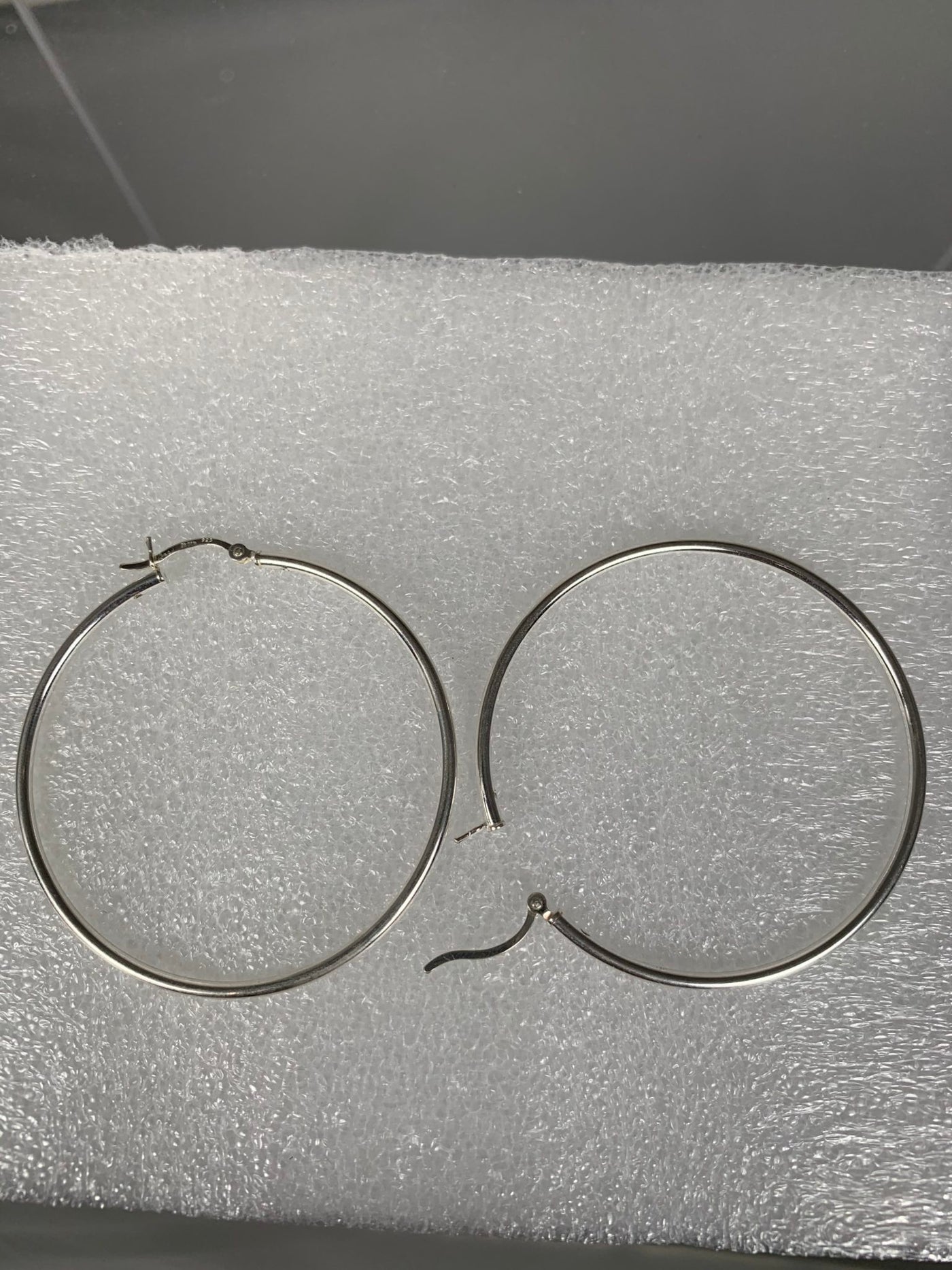 Sterling Silver Hoop Earrings 1.5mm x 45mm
