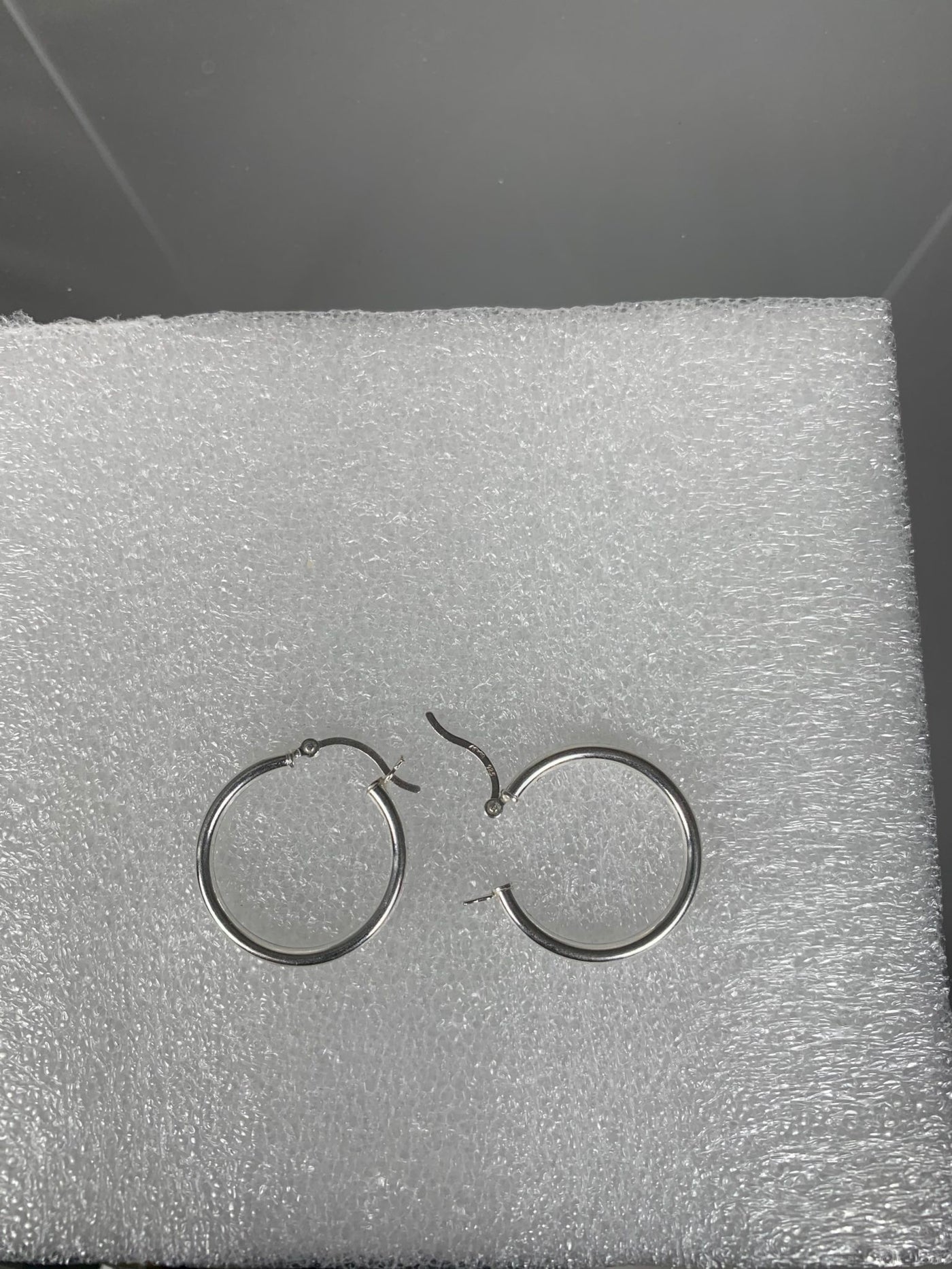 Sterling Silver Round Hoop Earrings 2mm x 20mm