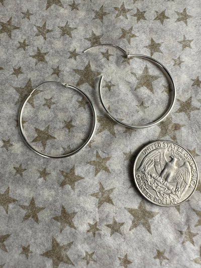 Sterling Silver Endless Hoop Earrings 30mm