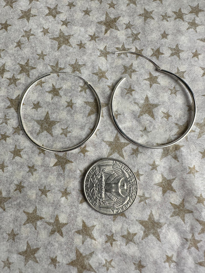 Sterling Silver Endless Hoop Earrings 35mm