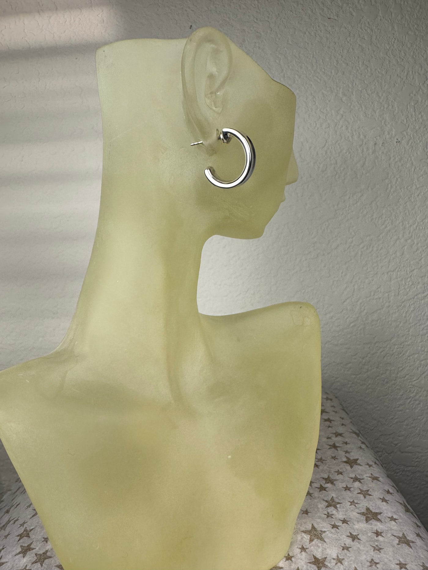 Sterling Silver High Polished Half Hoop Earrings on Post