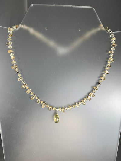 Sterling Silver and Citrine Choker Necklace