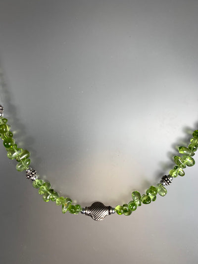 Sterling Silver and Peridot Choker Necklace