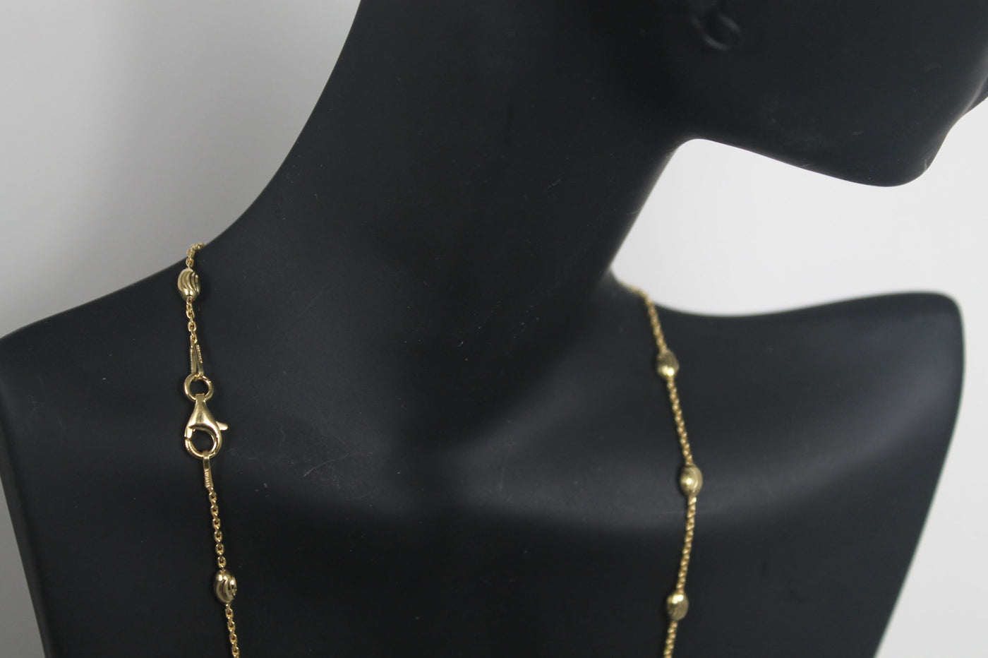 16" Sterling Silver Tin Cup Style Sectional Chain Necklace with Yellow Gold Tone Coating