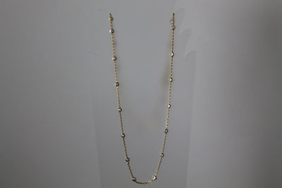 Sterling Silver Tin Cup Style 2-tone Sectional Chain Necklace 18"