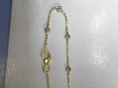 2-tone Sterling Silver Tin Cup Style Sectional Chain Necklace in 16"