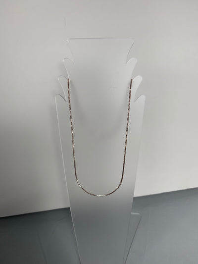 2-tone Silver Chain Necklace with Rose Gold Tone Coating 16"