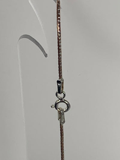 2-tone Sterling Silver Snake Chain with Rose Gold Tone Coating, 16"