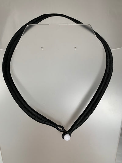 Black Weaved Cotton Band Necklace