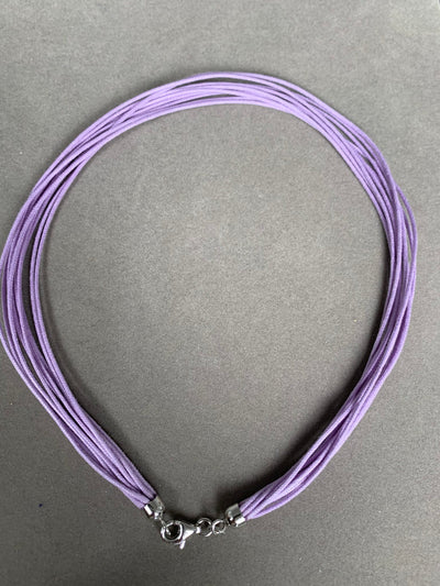 Sterling Silver Light Purple 10-Strand Cord Necklace from Italy 18"