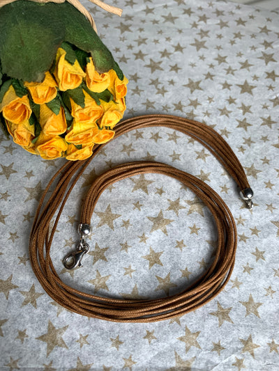 Italian 10-Strand Medium Brown Cord Necklace with Silver Closure 16" 17" 17.75" 20" & 22"