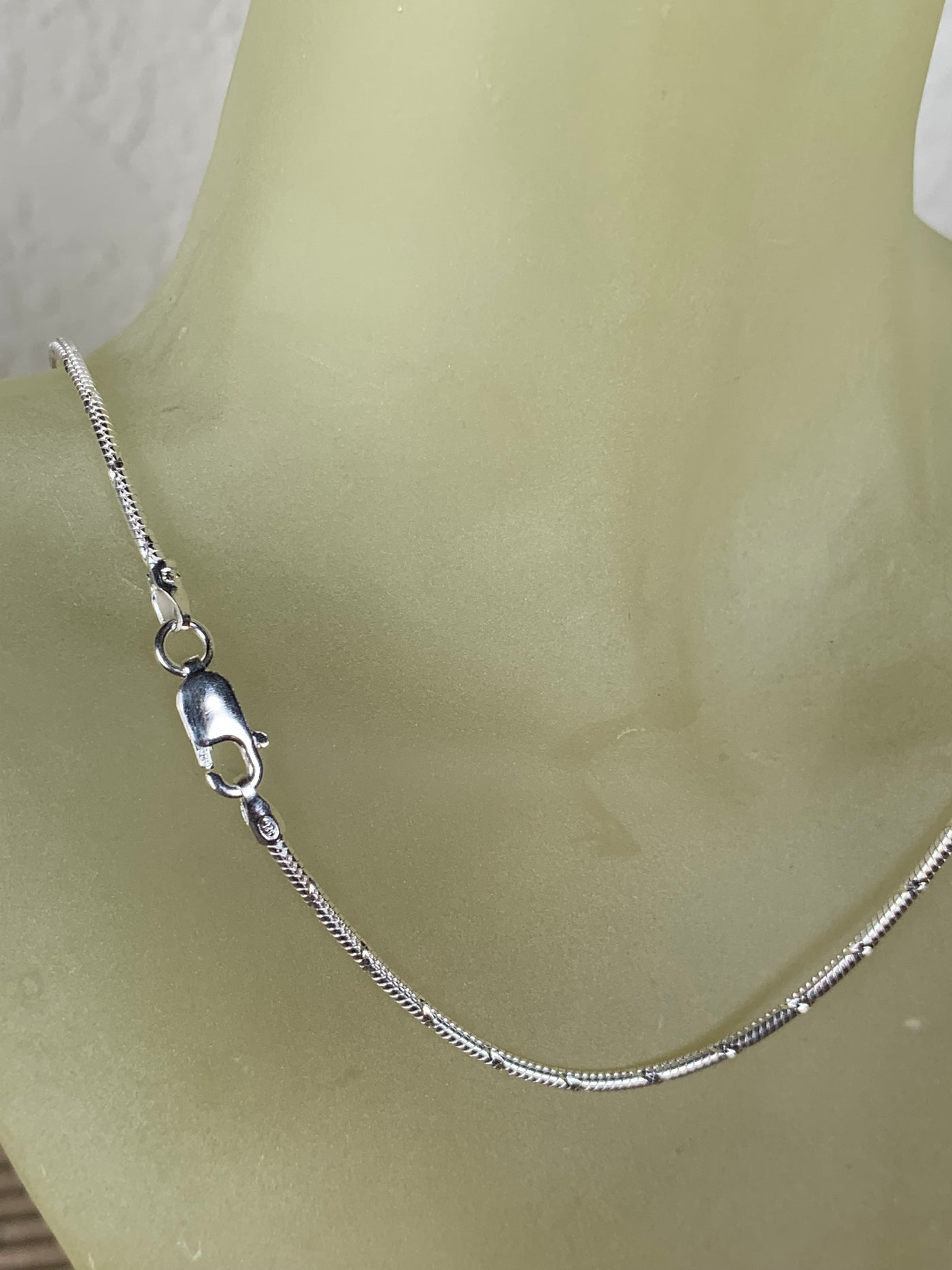 Sterling Silver Diamond Cut 1.5mm Round Snake Chain from Italy DC040