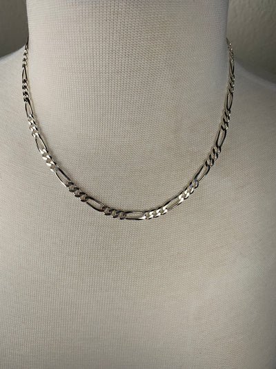 Italian 5mm Figaro Chain Necklace in Sterling Silver