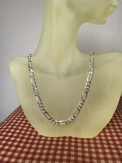 Italian 5mm Figaro Chain Necklace in Sterling Silver