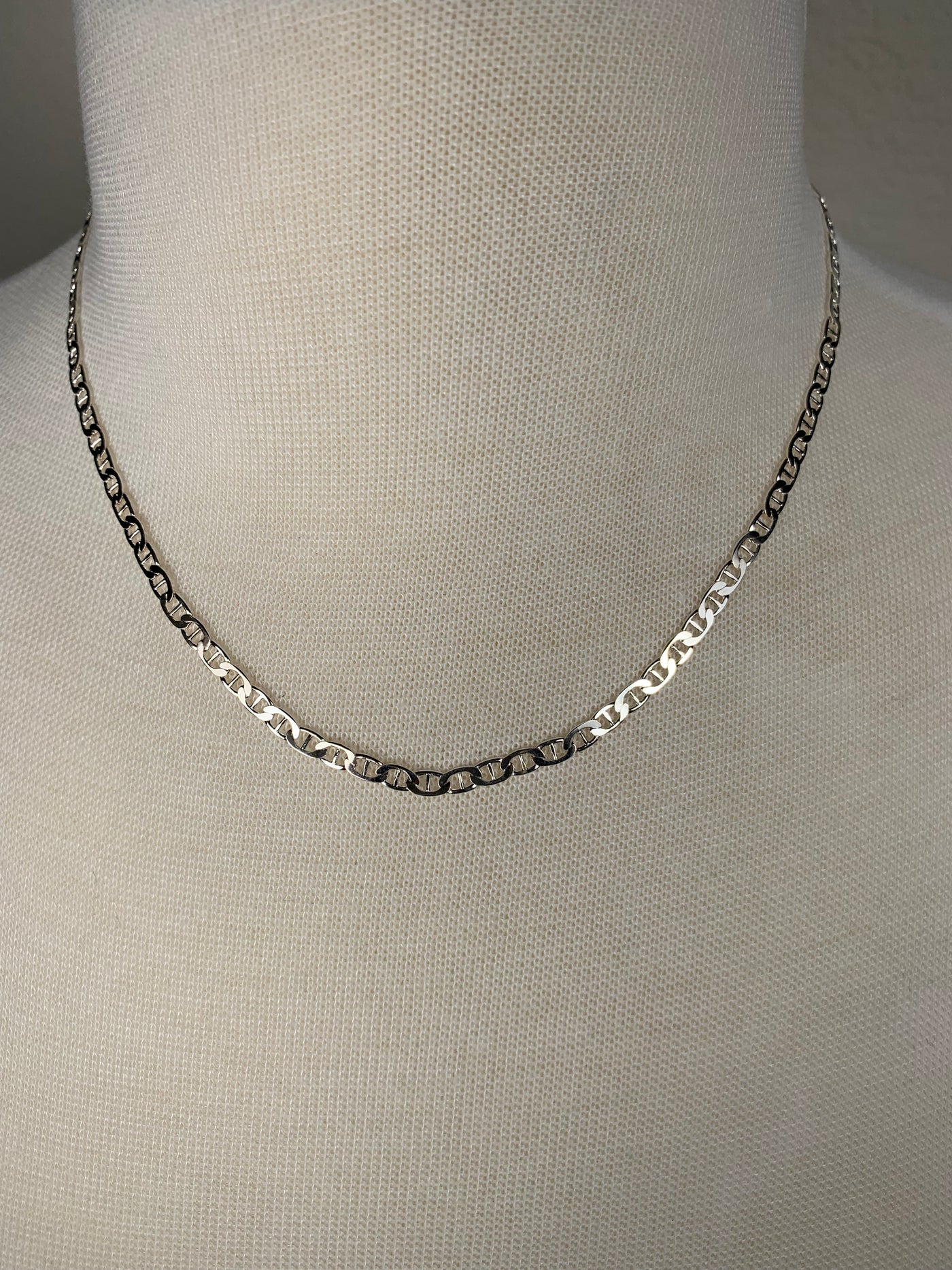 Italian 3.5mm Mariner Chain Necklace in Sterling Silver