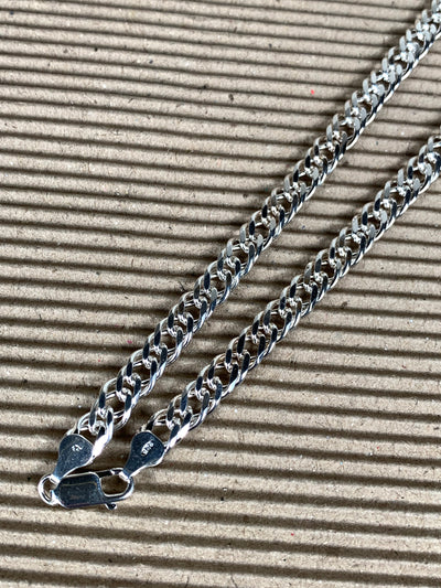 Italian Double Link Chain in Sterling Silver