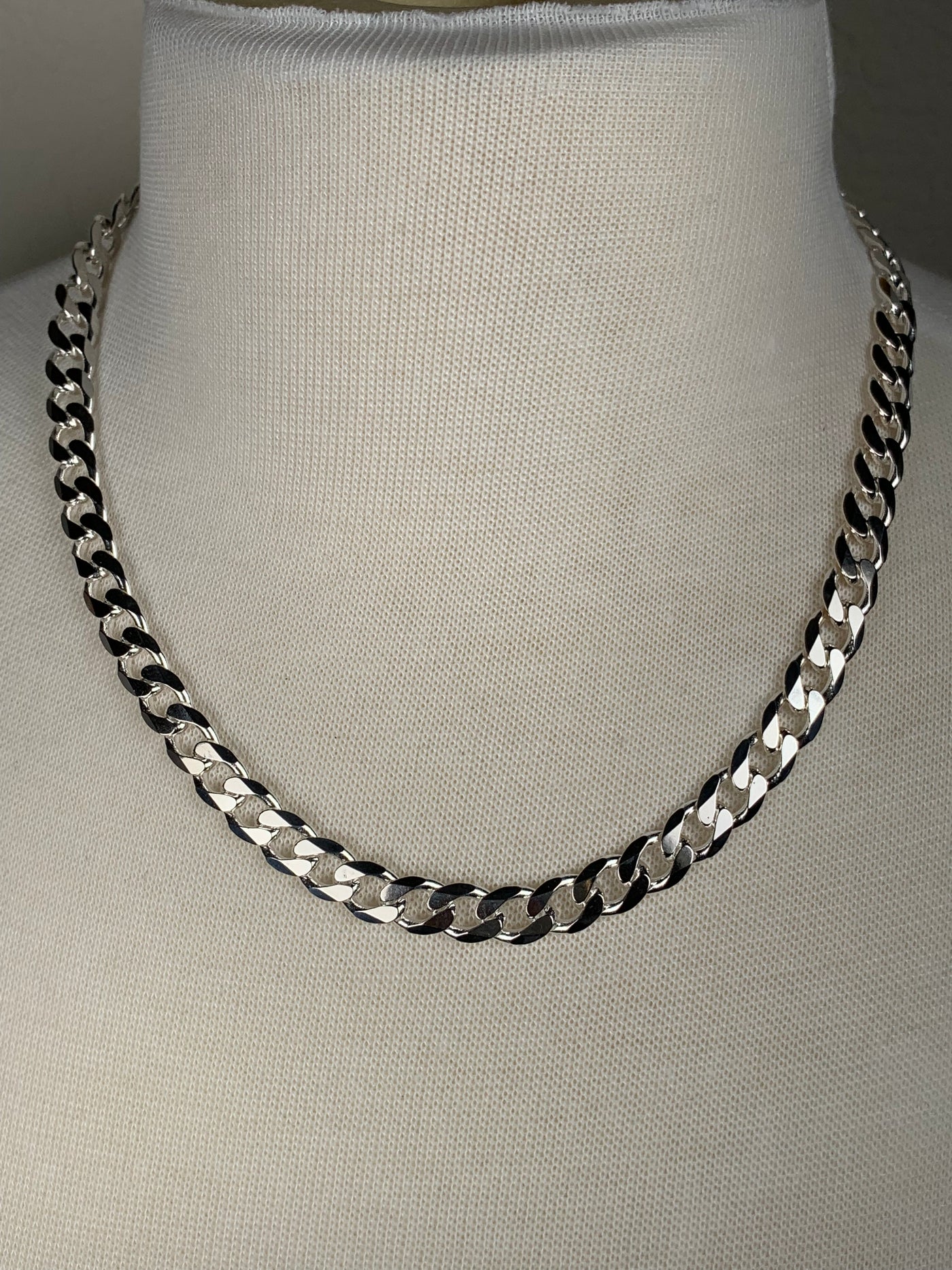 8mm Italian Curb Chain Necklace in Sterling Silver