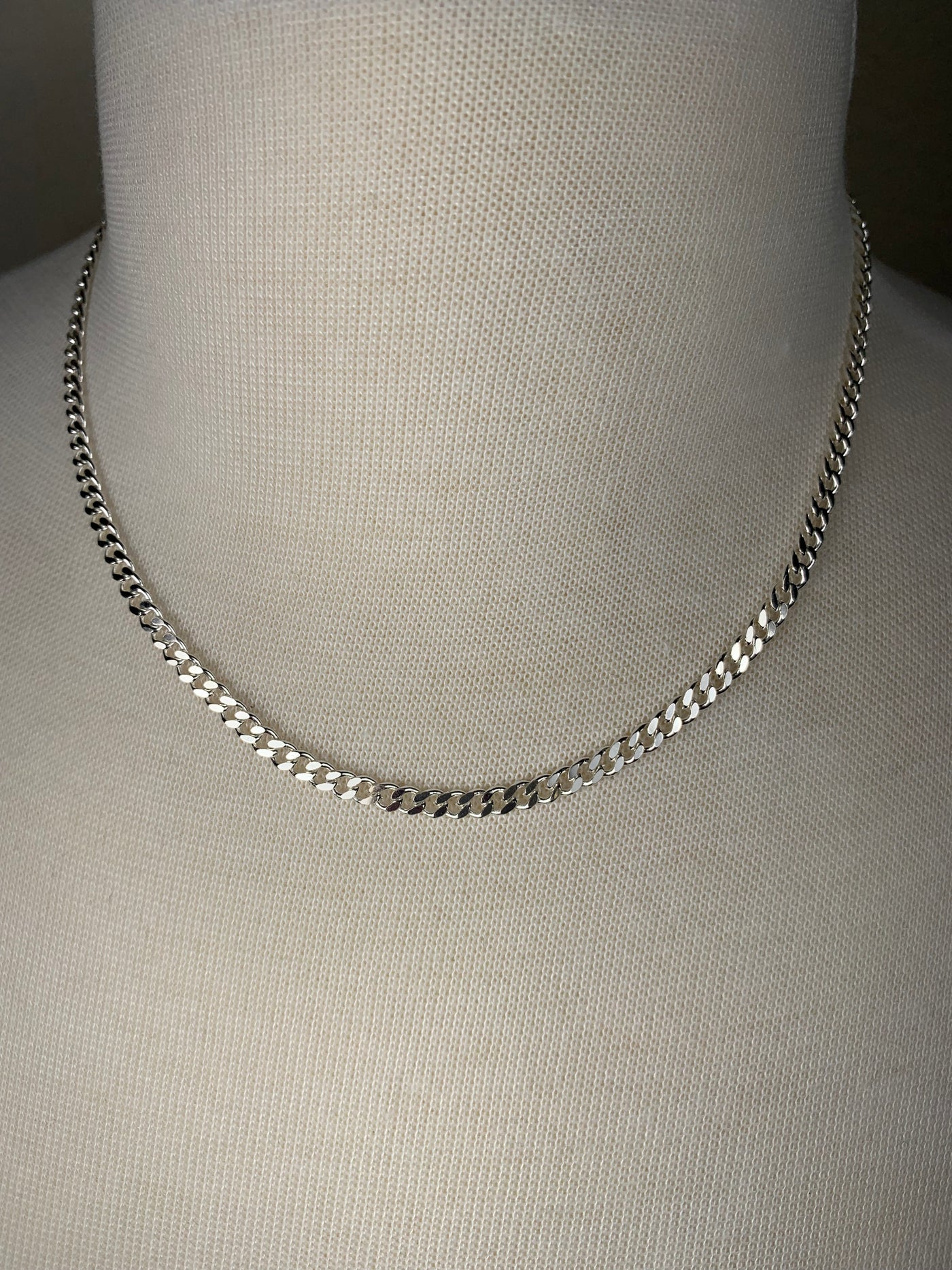 4mm Italian Curb Chain Necklace in Sterling Silver