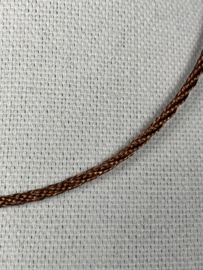 Medium Brown Twist Cord Necklace with Silver Clasp Closure