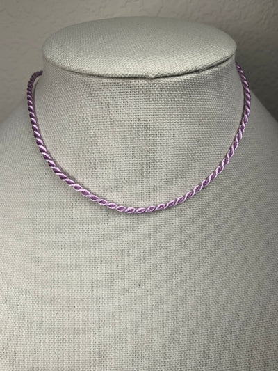 Light Purple Twist Cord Necklace with Silver Clasp Closure