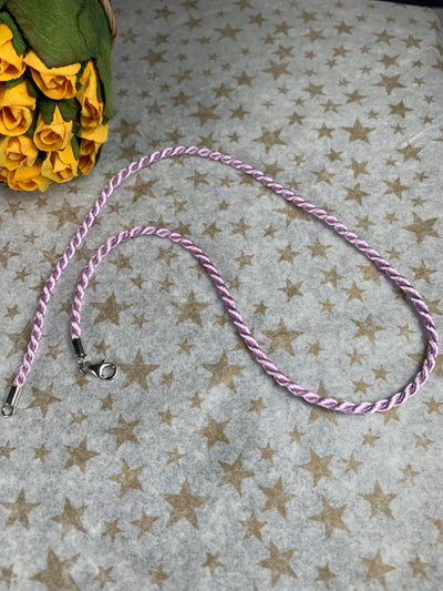 Light Purple Twist Cord Necklace with Silver Clasp Closure