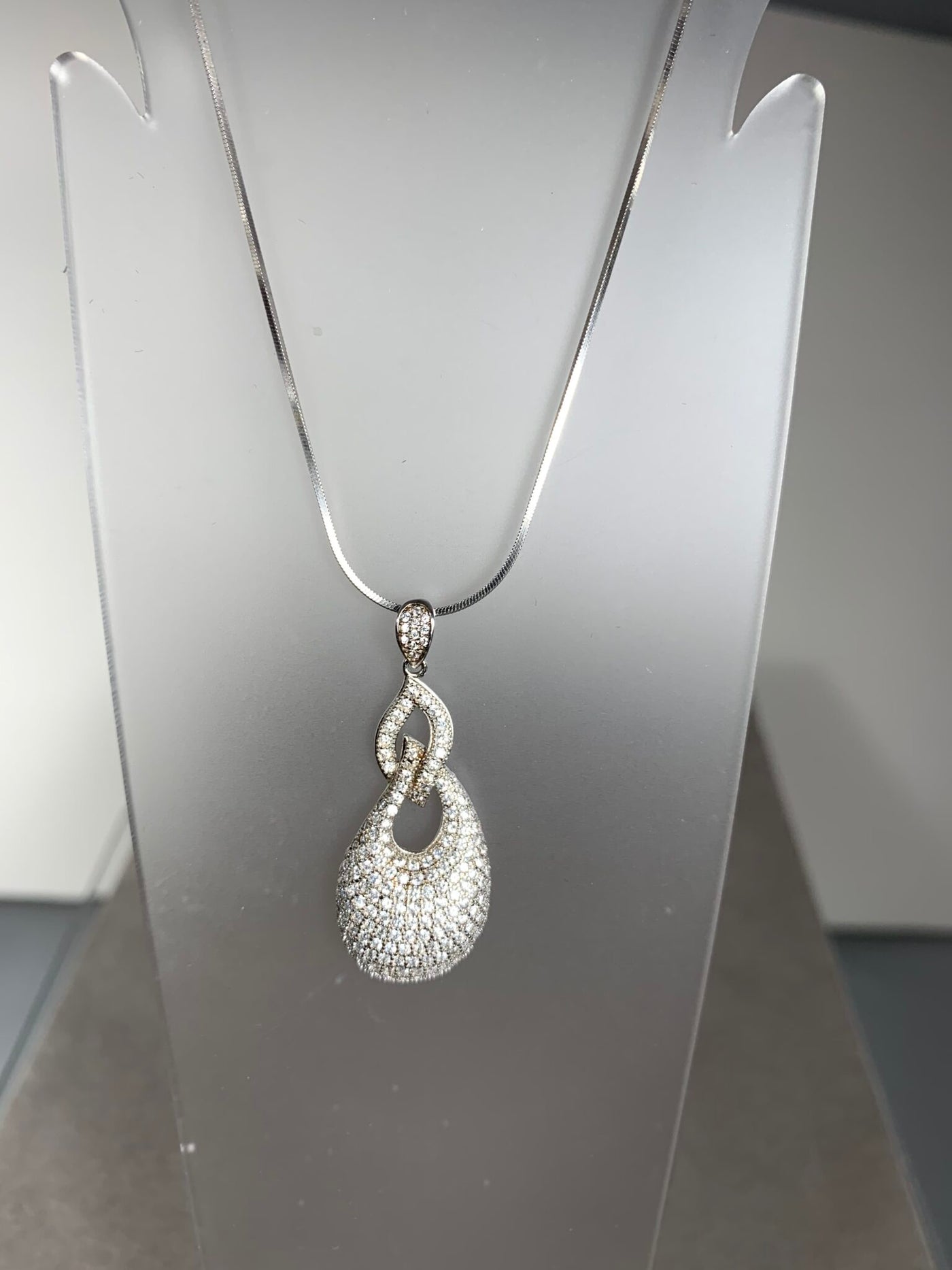 Sterling Silver and 192 Cubic Zirconia Pendant