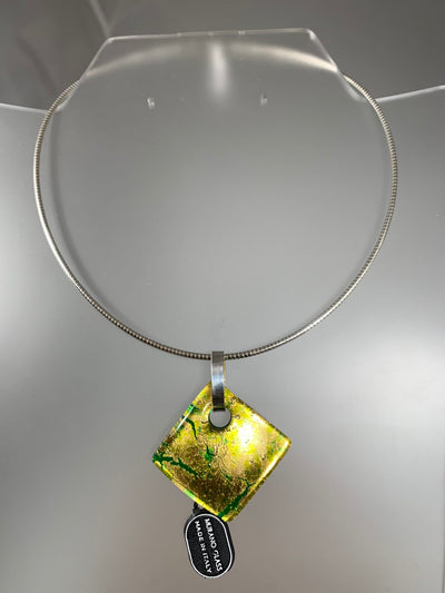 Gold Color Murano Glass Pendant from Italy