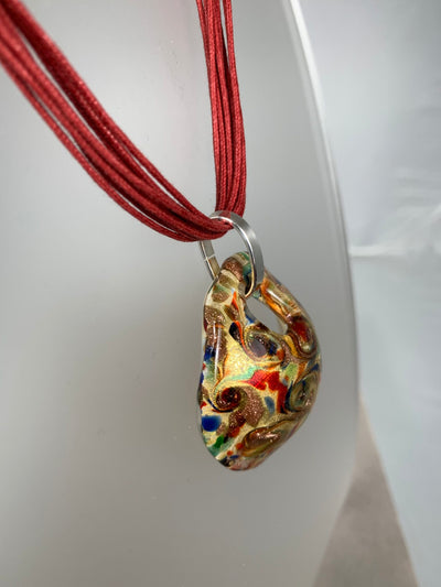Multi-Swirl Murano Glass Pendant from Italy