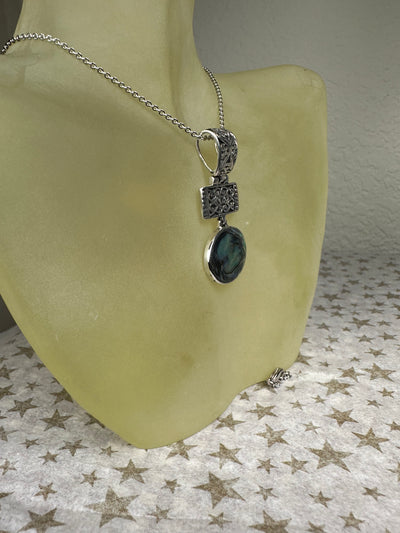 Sterling Silver and Abalone Shell Slider Pendant