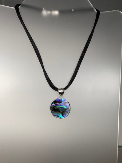 Sterling Silver and Round Abalone Shell Pendant