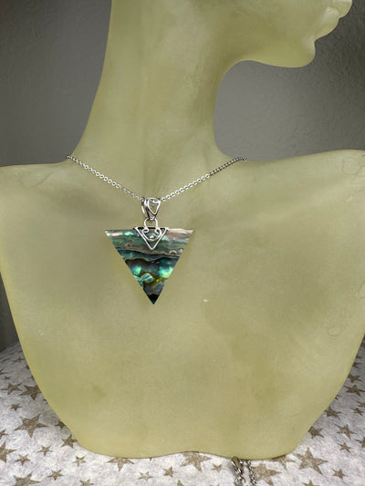 Sterling Silver and Triangular Abalone Shell Pendant