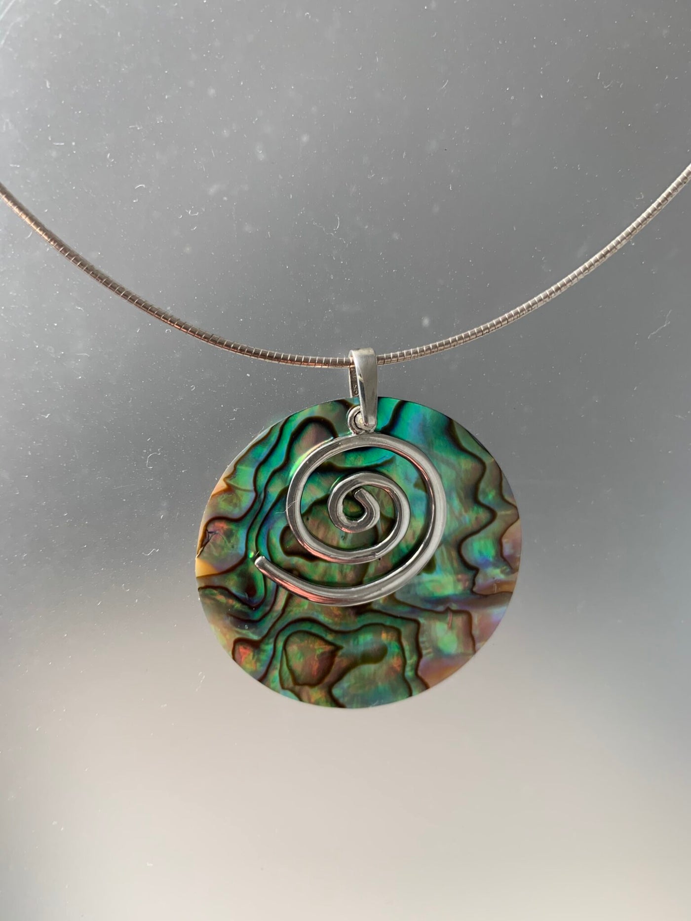 Sterling Silver and Abalone Shell Journey Pendant