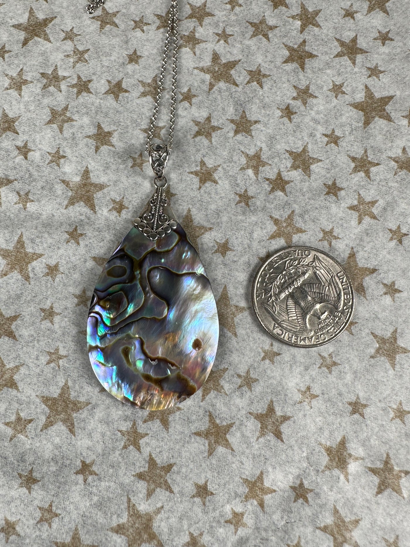 Abalone Shell Pendant set in Sterling Silver