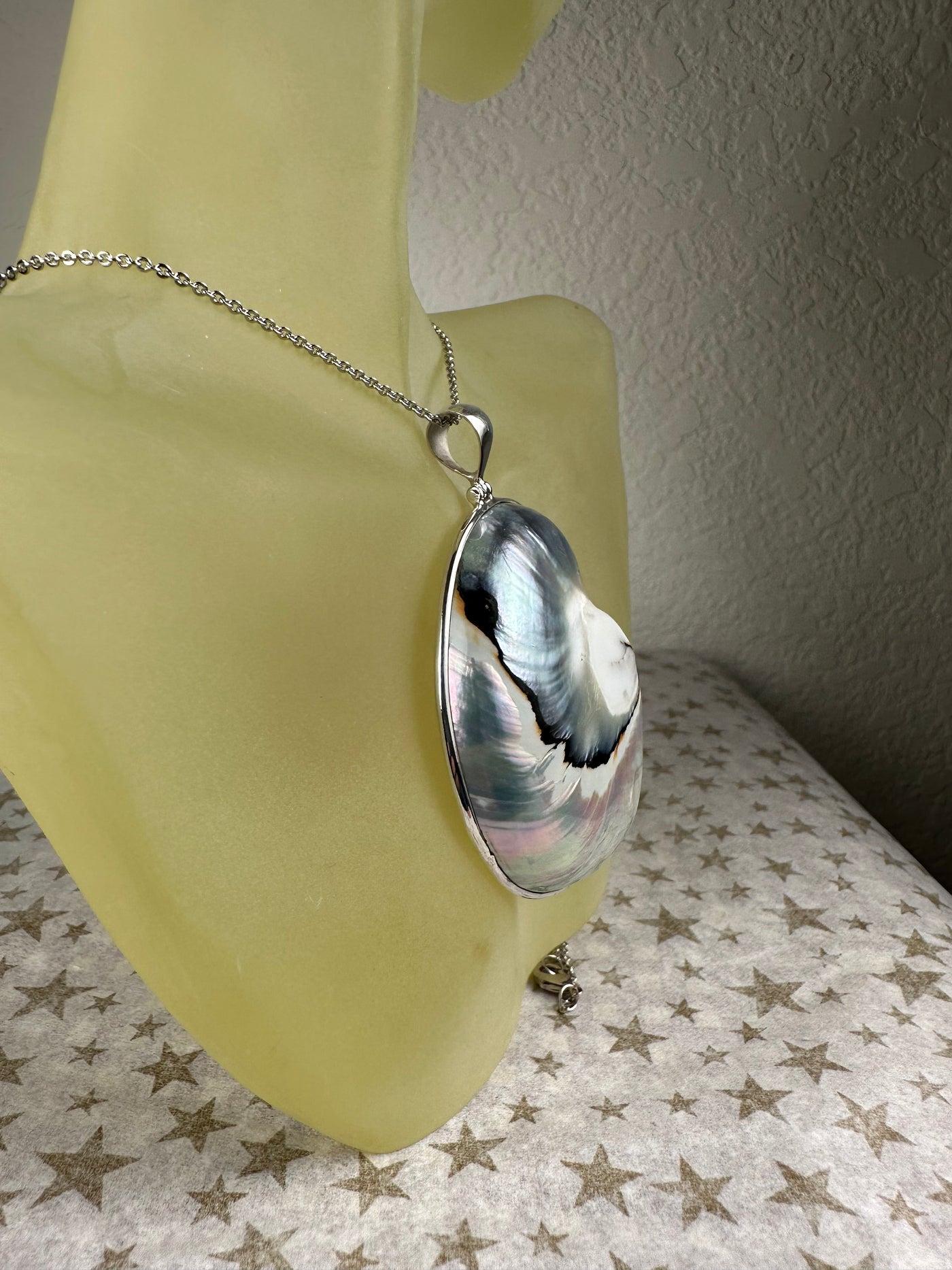 Sterling Silver and Natural Shell Pendant