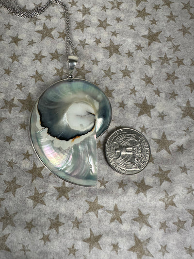 Sterling Silver and Natural Shell Pendant