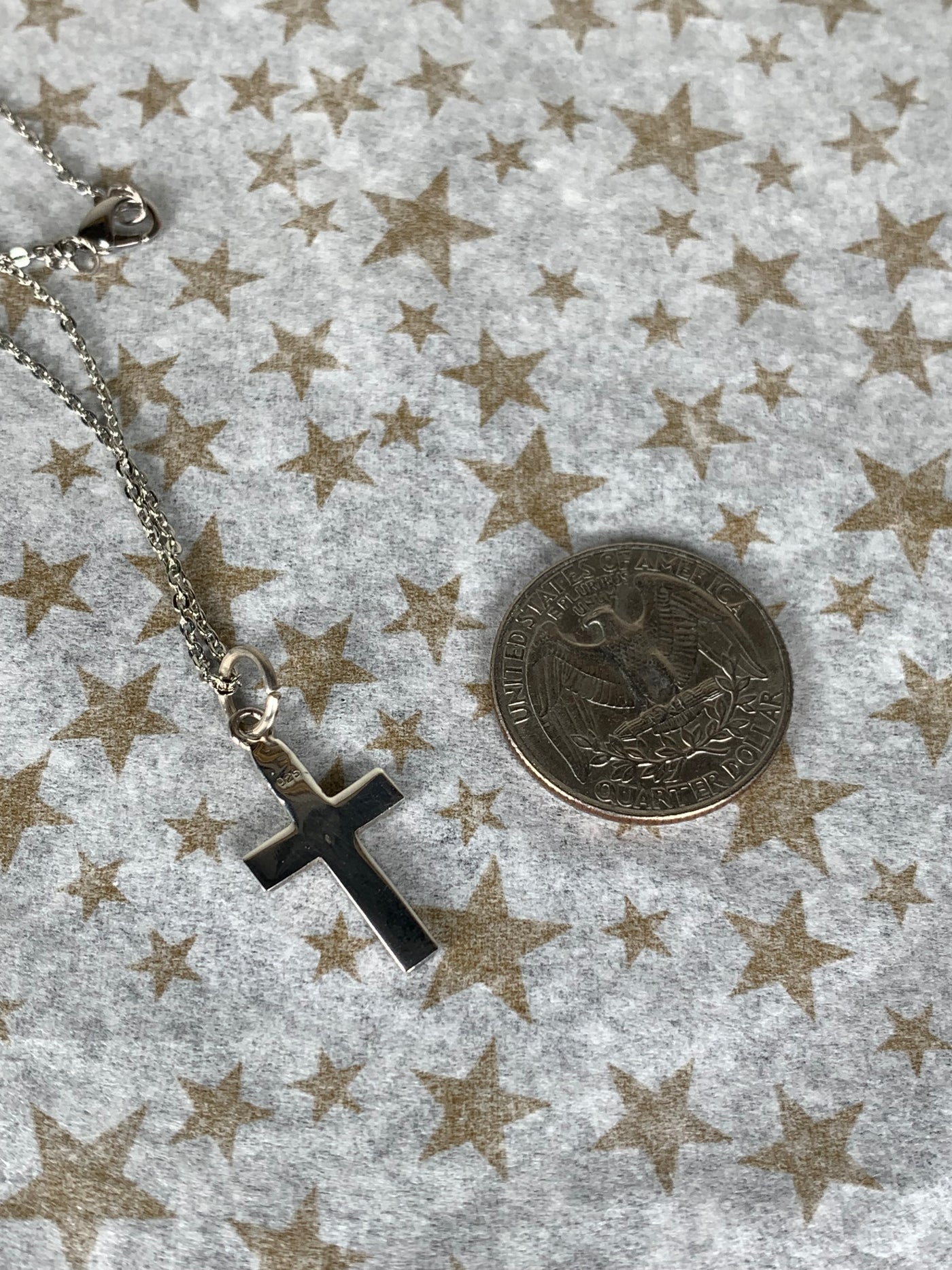 Shiny Cross Pendant in Sterling Silver