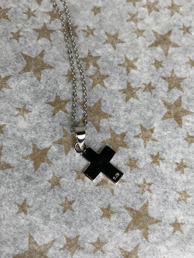 High Polished Cross Pendant in Sterling Silver