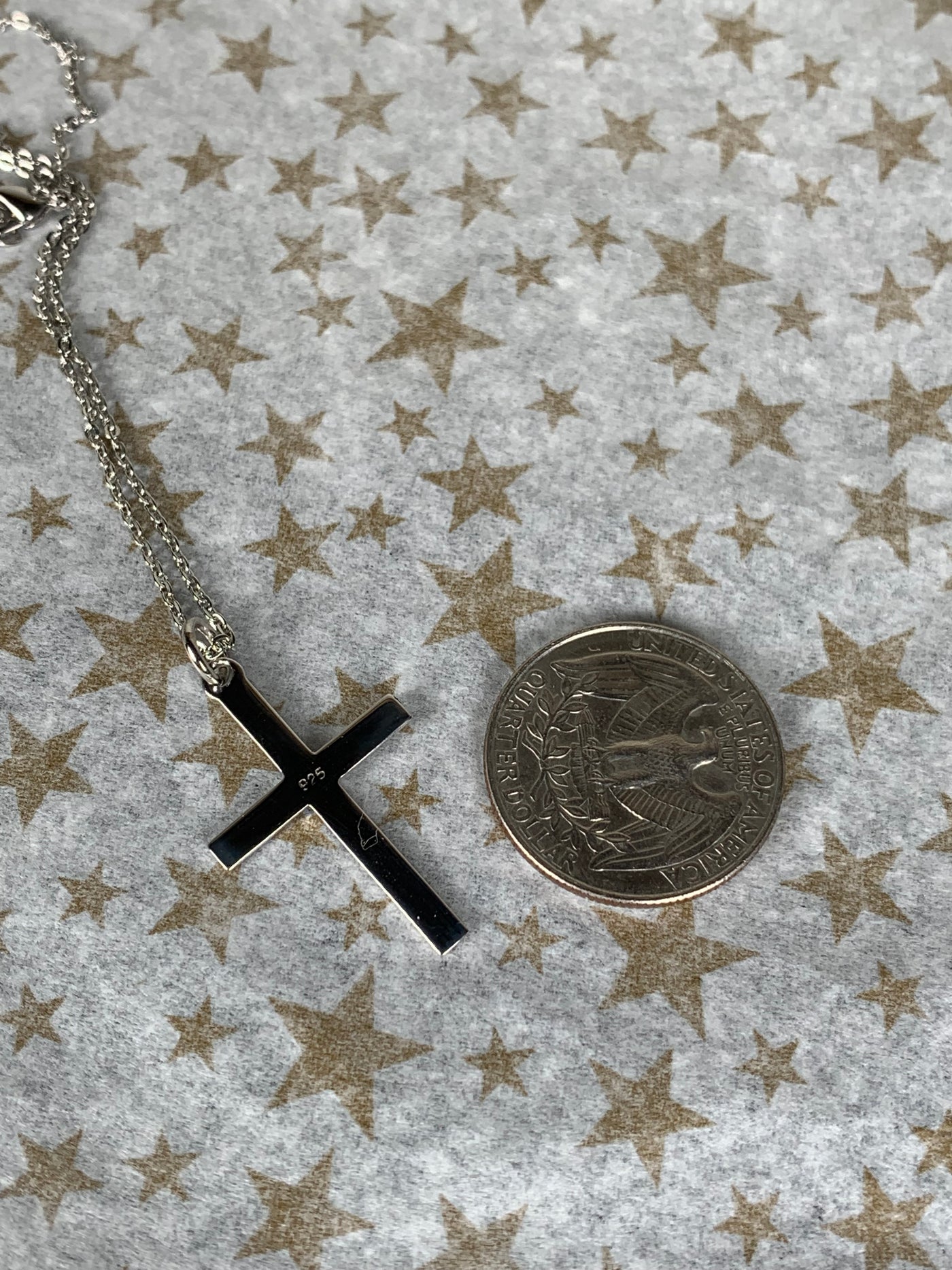 Slander Cross Pendant in Sterling Silver