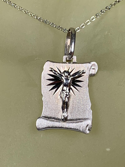 Religious Pendant depicting Jesus in Sterling Silver