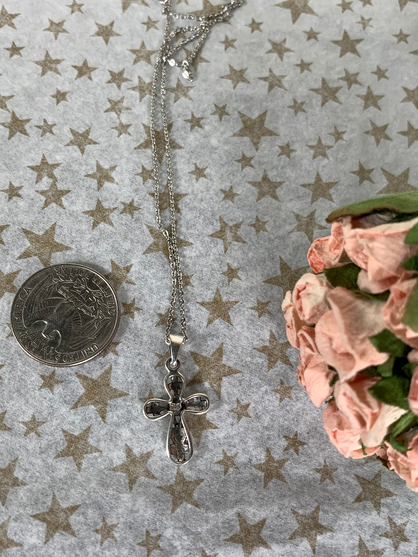 Dainty Filigree Cross Pendant in Sterling Silver