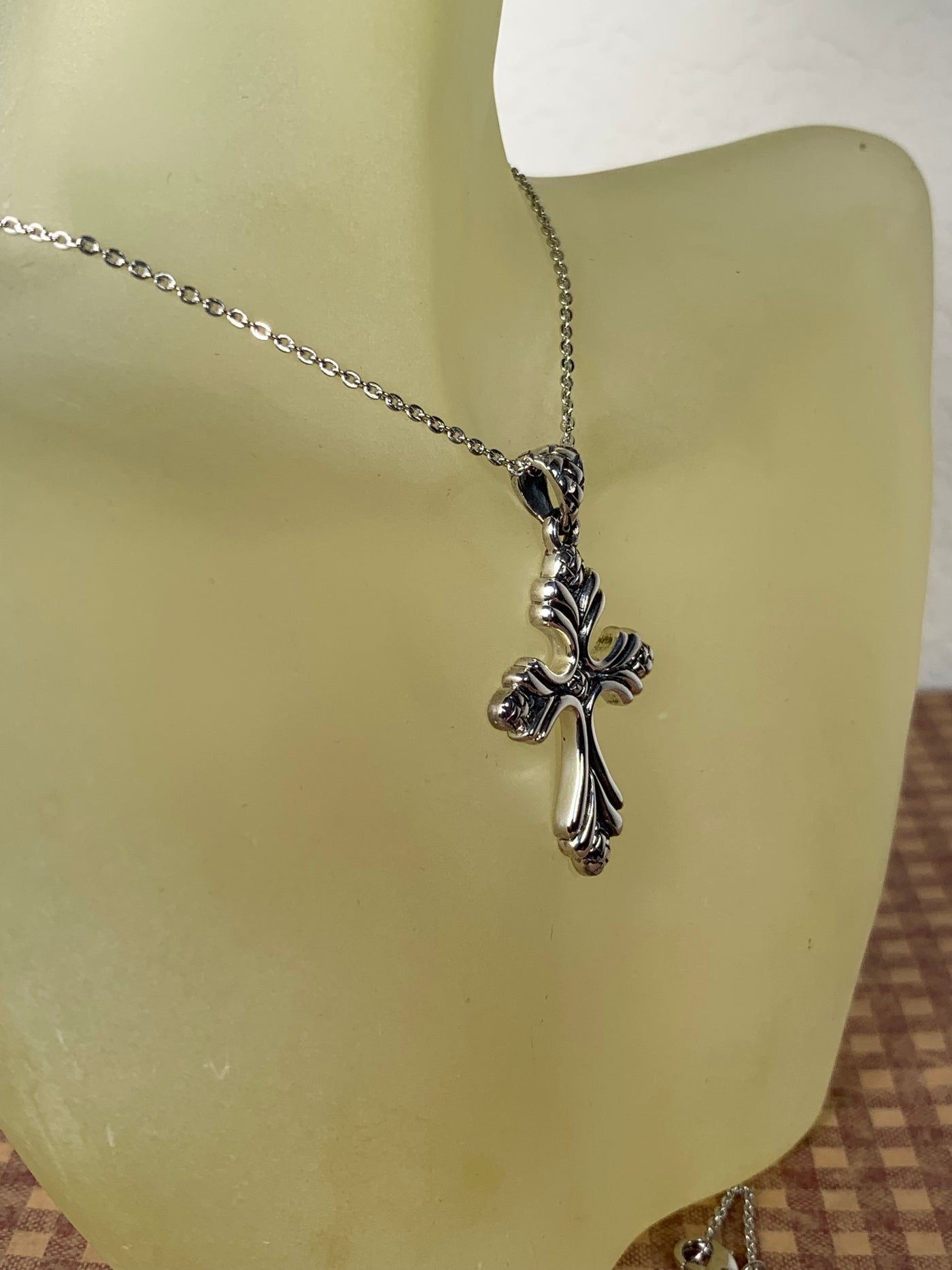 Oxidized Cross Pendant in Sterling Silver