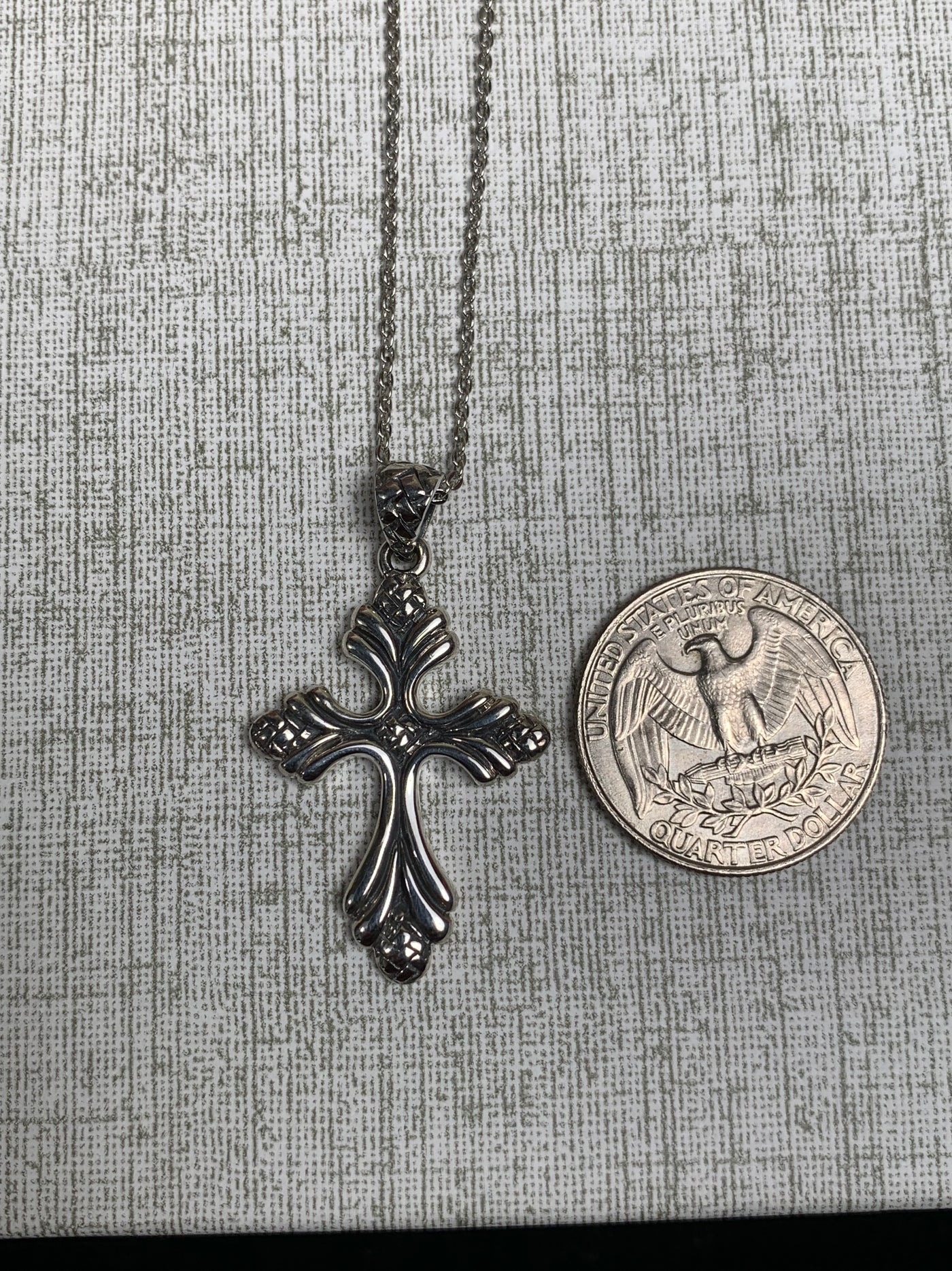 Oxidized Cross Pendant in Sterling Silver