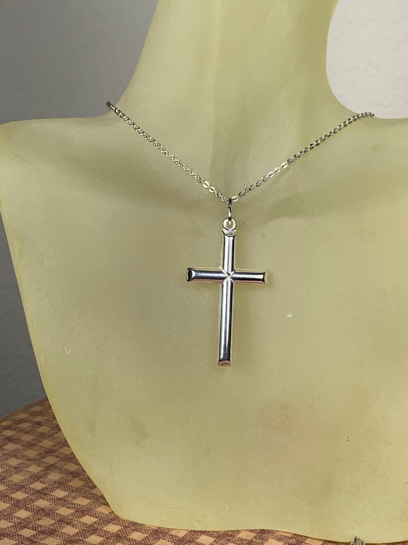 Italian High Polished Cross Pendant in Sterling Silver