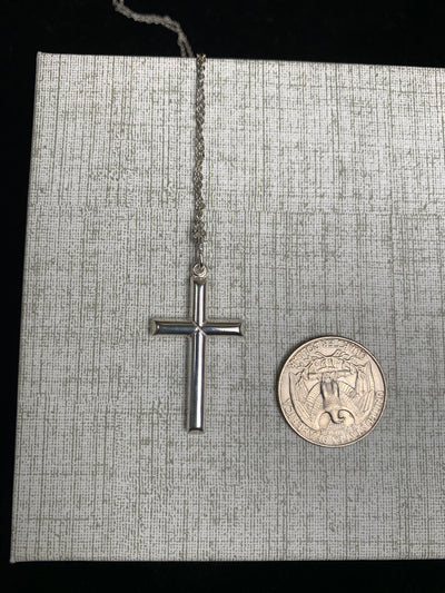 Italian High Polished Cross Pendant in Sterling Silver