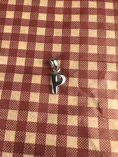 Sterling Silver Initial P Charm Pendant