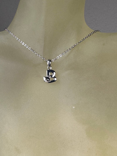 Sterling Silver Initial B Charm Pendant