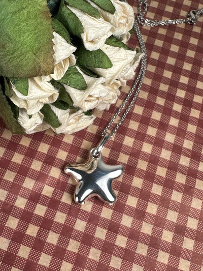 Sterling Silver Puffy Starfish Pendant from Italy